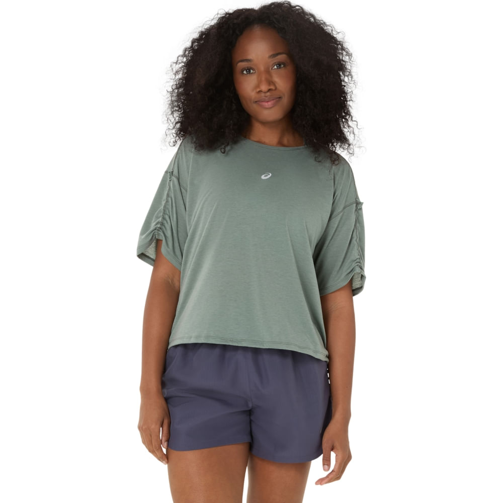 Camiseta ASICS Nagino Run Adjustable - Feminino - Verde - tam: PP