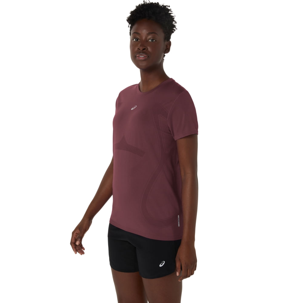 Camiseta ASICS Road Seamless - Feminino - Roxo/Marrom - tam: P — foto 3
