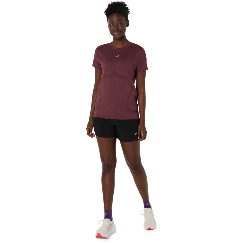 Camiseta ASICS Road Seamless - Feminino - Roxo/Marrom - tam: P — foto 6