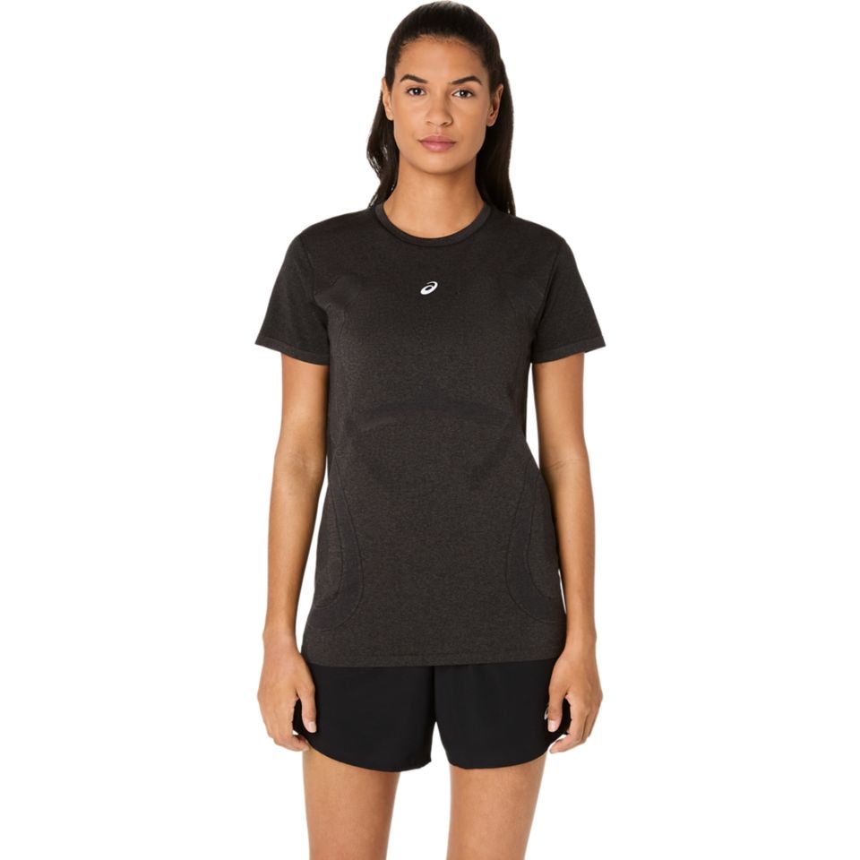 Camiseta Asics Road Seamless - Feminino - Preto/Cinza