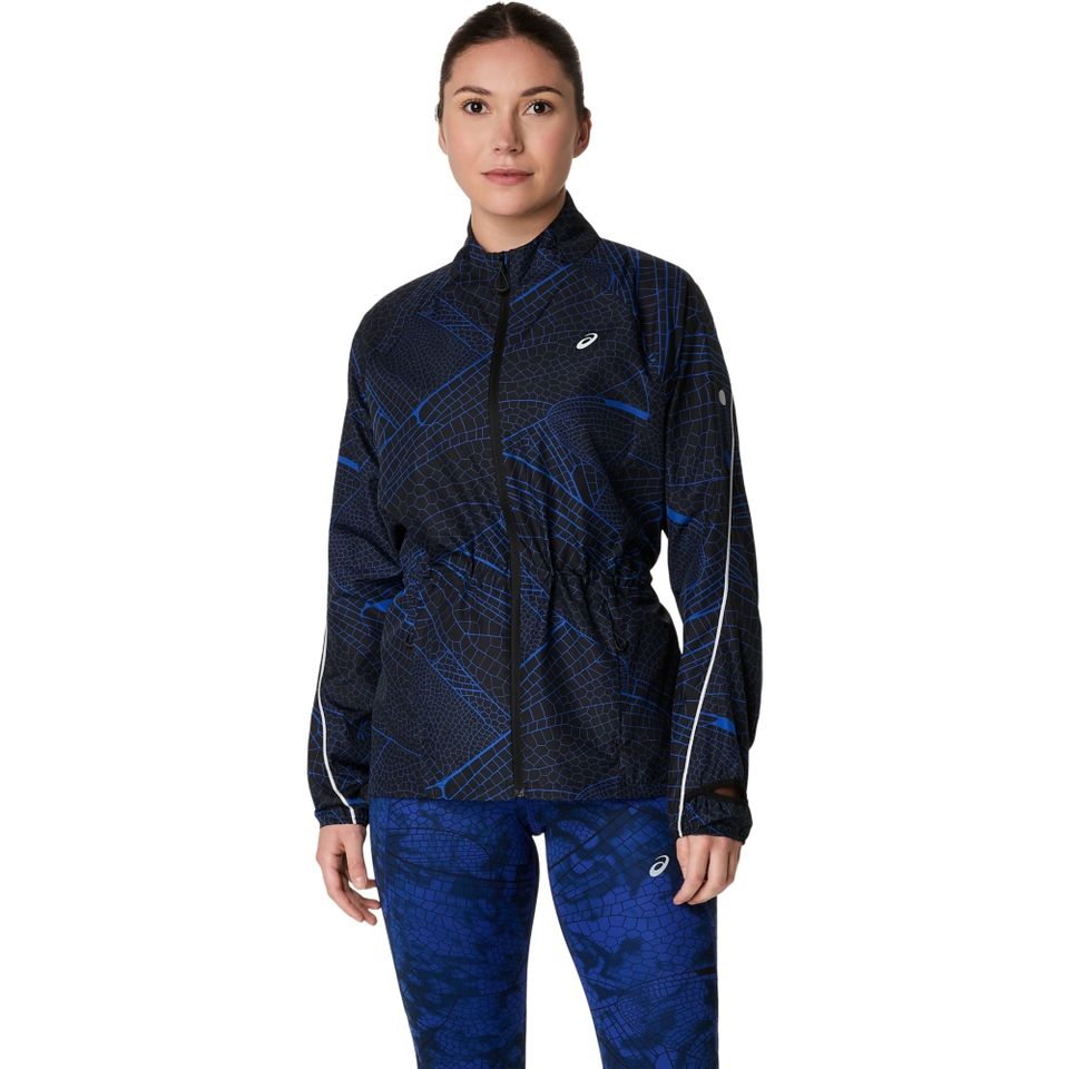 Jaqueta Asics Road Lite-Show Packable - Feminino - Preto/Azul
