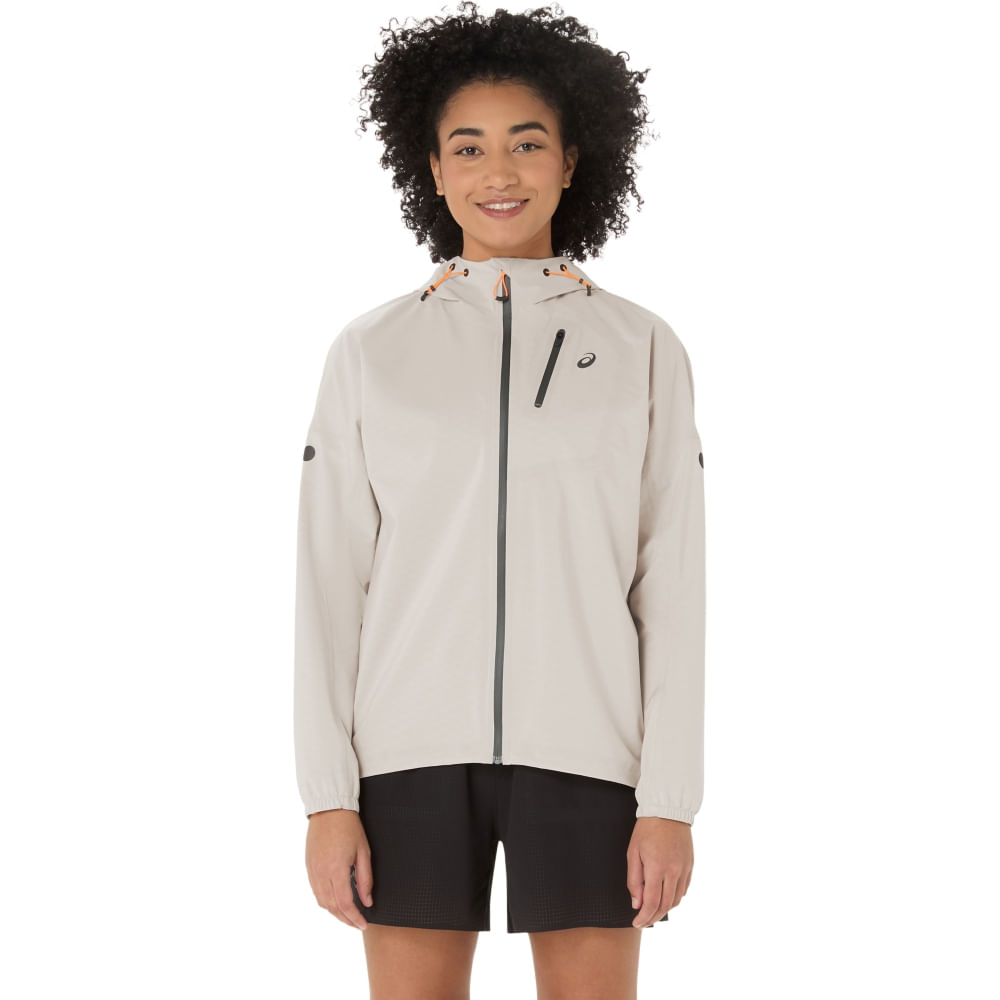 Jaqueta ASICS Impermeável Fujitrail Elite - Feminino - Bege - tam: M