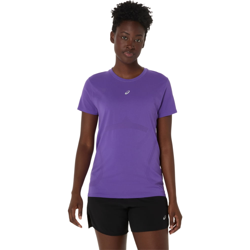 Camiseta ASICS Road Seamless - Feminino - Roxo - tam: G