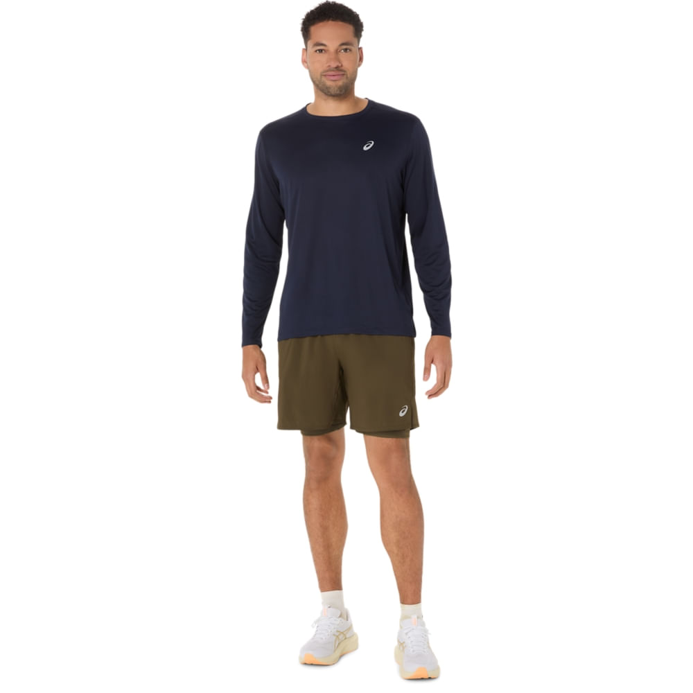 Shorts ASICS Silver 2-N-1 7In - Masculino - Marrom/Verde - tam: G — foto 6