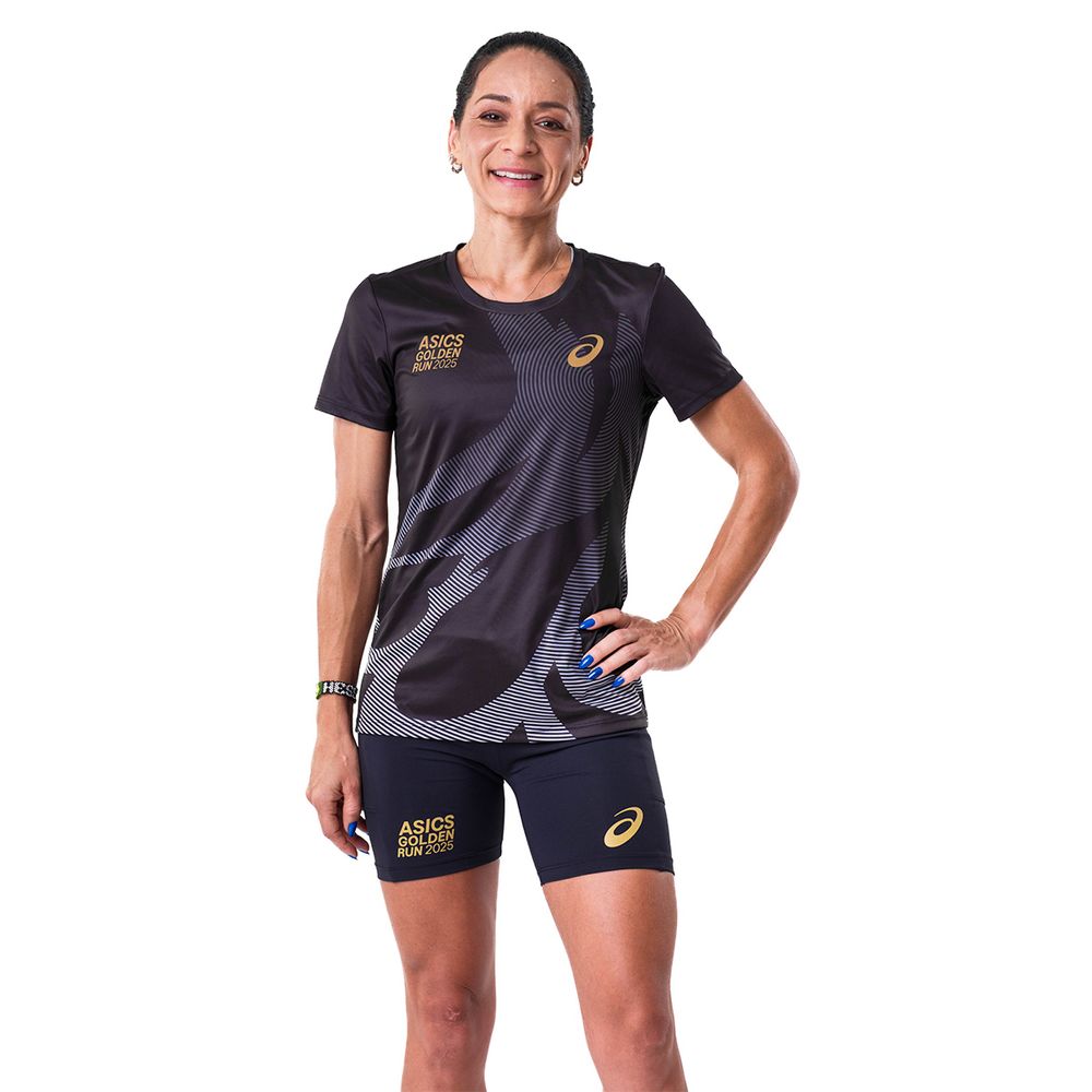 Camiseta ASICS Golden Run Performance - Feminino - Preto