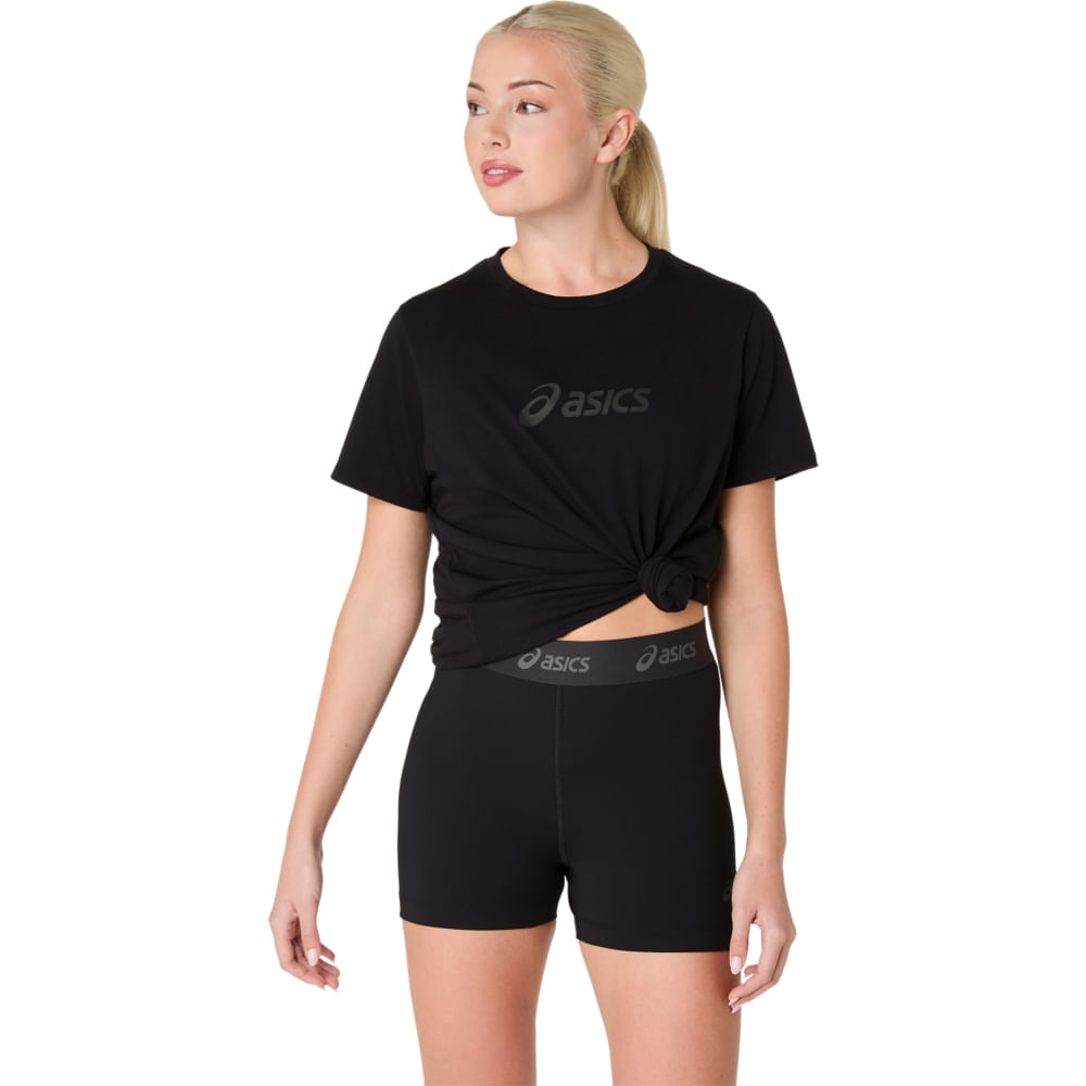 Camiseta ASICS Training Core Logo - Feminino - Preto