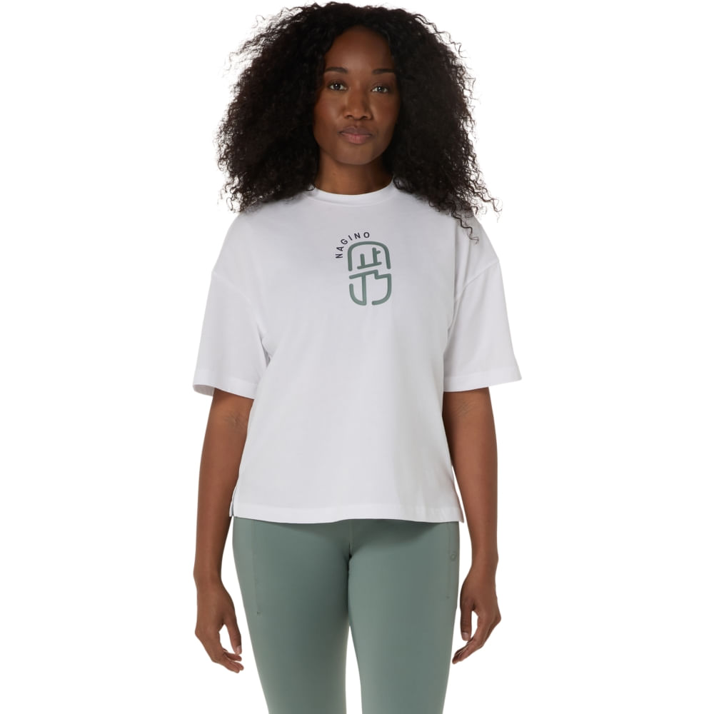 Camiseta ASICS Nagino Relaxed Graphic - Feminino - Branco