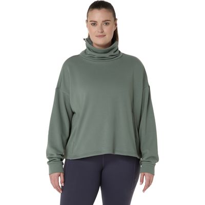 Blusão ASICS Nagino French Terry Gola Alta - Feminino - Verde