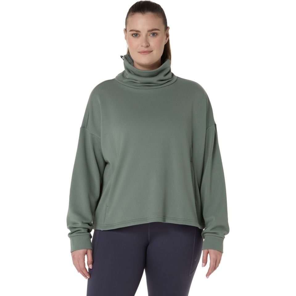 Blusão Asics Nagino French Terry Gola Alta - Feminino - Verde
