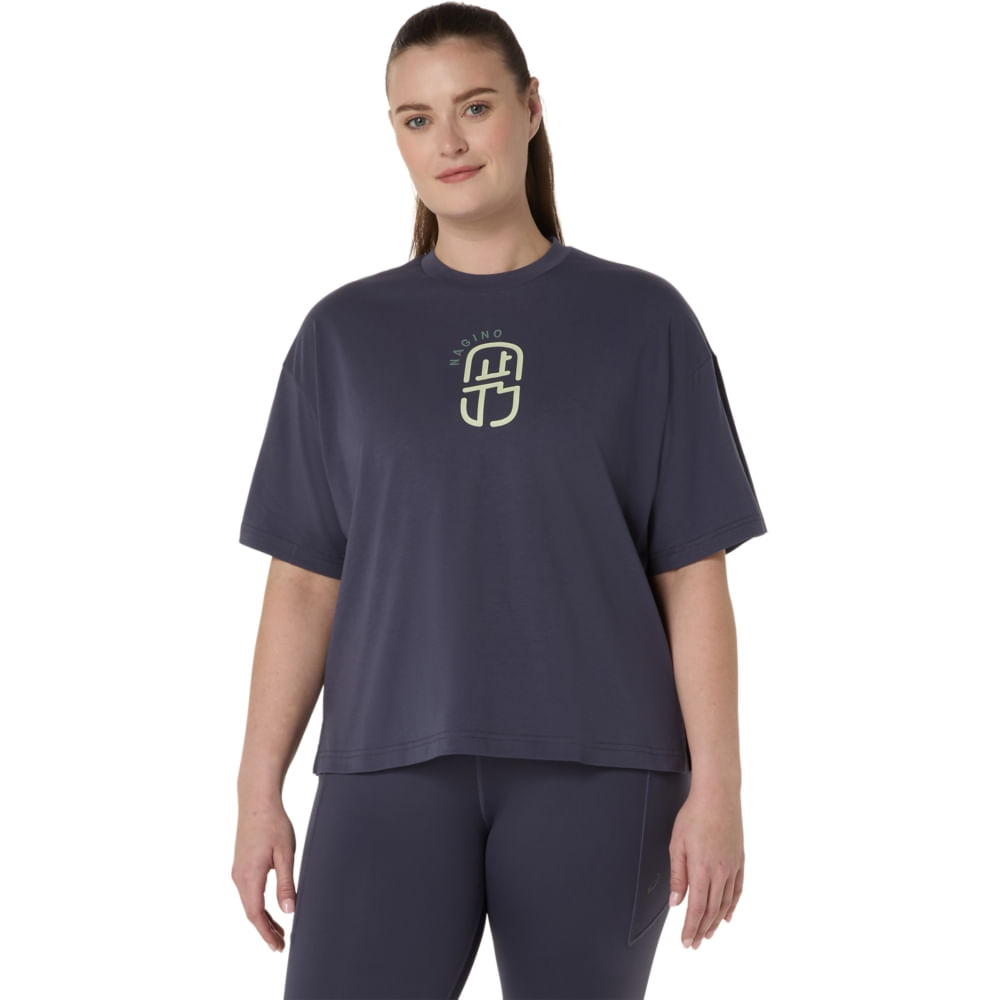 Camiseta ASICS Nagino Relaxed Graphic - Feminino - Azul - tam: M