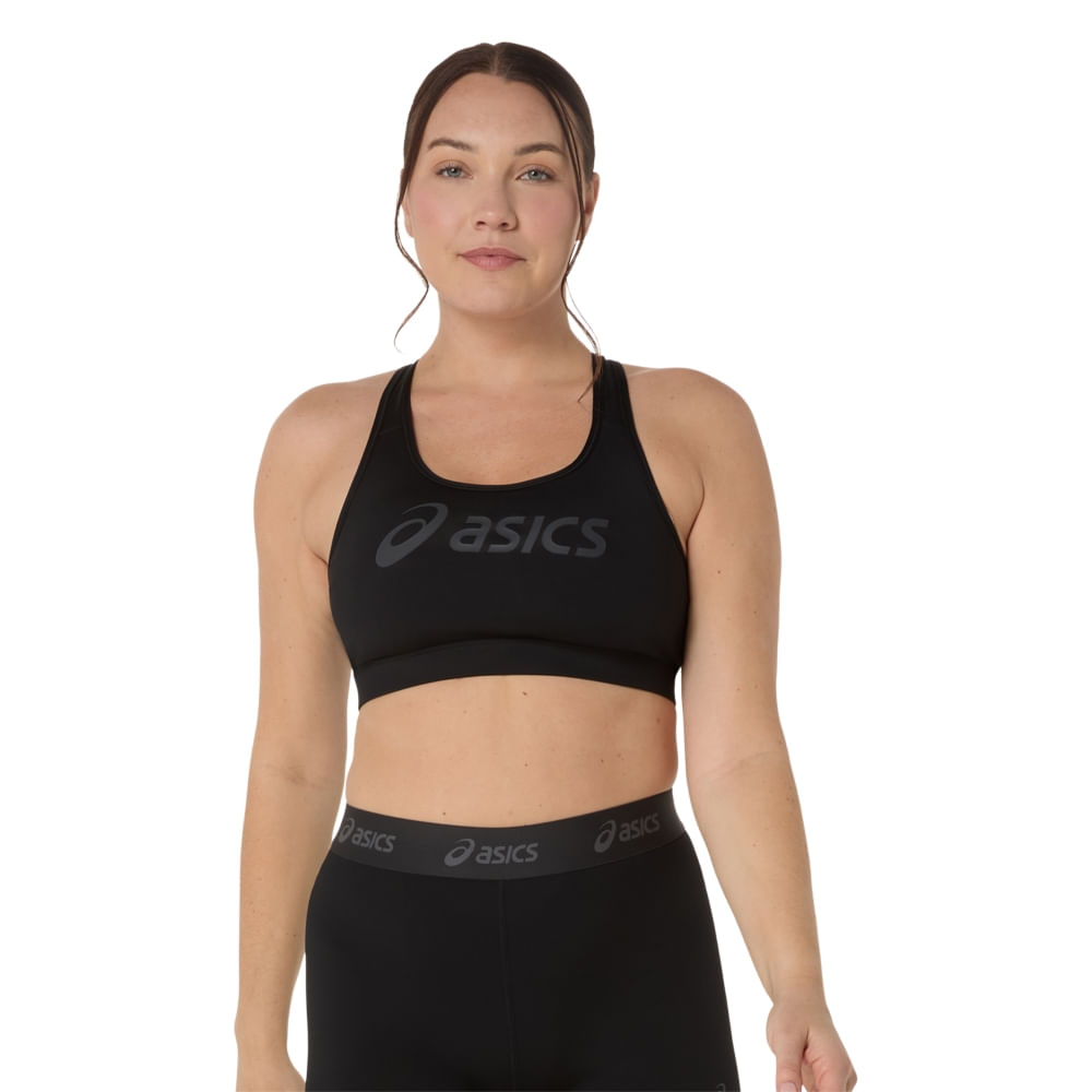 Top ASICS Essential Logo Com Bojo - Feminino - Preto