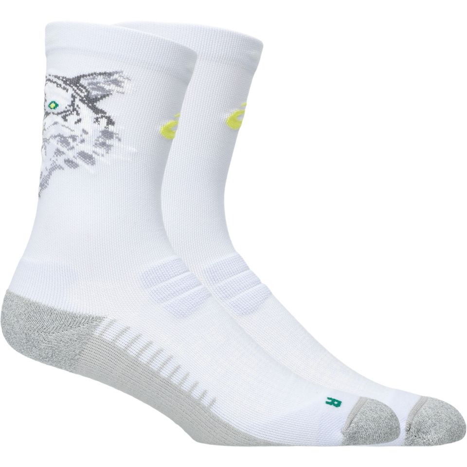 Performance Run Sock Crew - Roxo/Verde/Amarelo