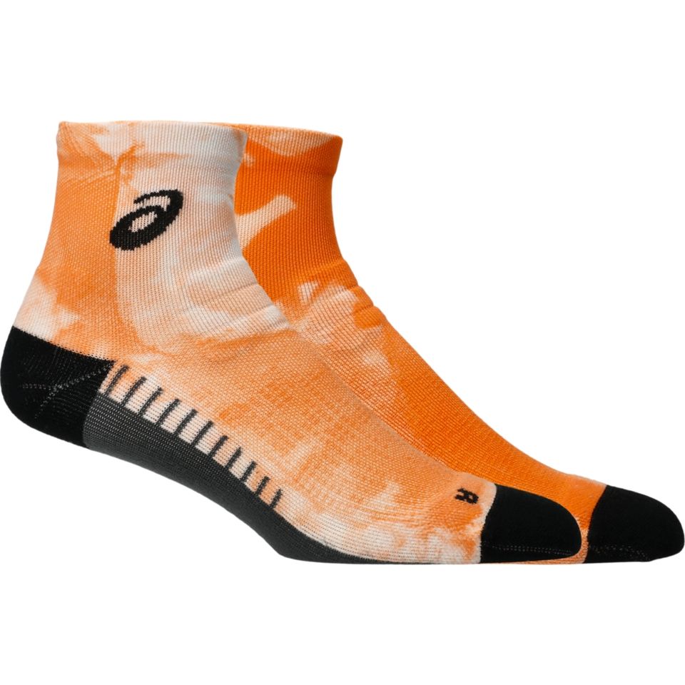 Performance Run Quarter Sock - Branco/Laranja