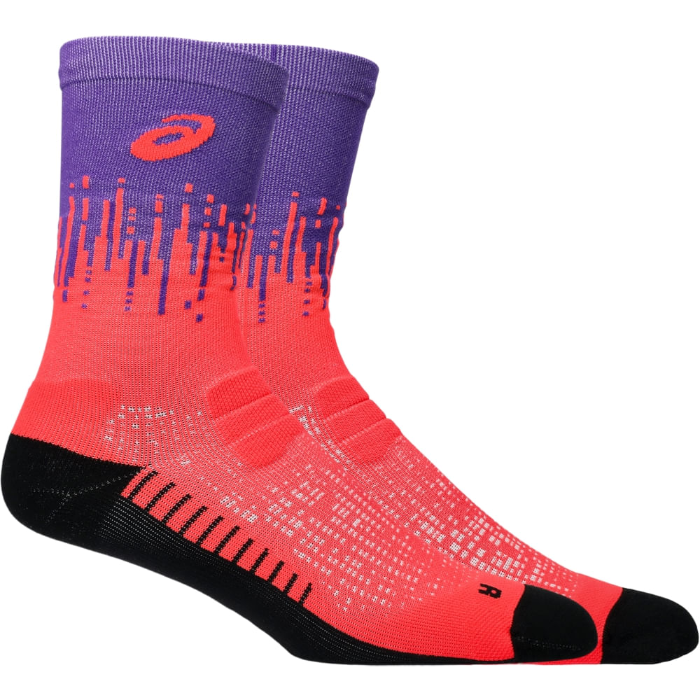 PERFORMANCE RUN SOCK CREW – Roxo/Vermelho