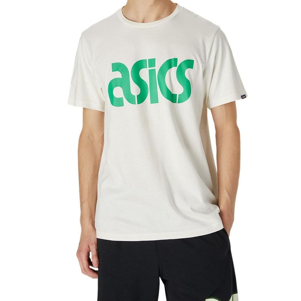 Camiseta ASICS Bubble Logo Graphic - Unissex - Branca