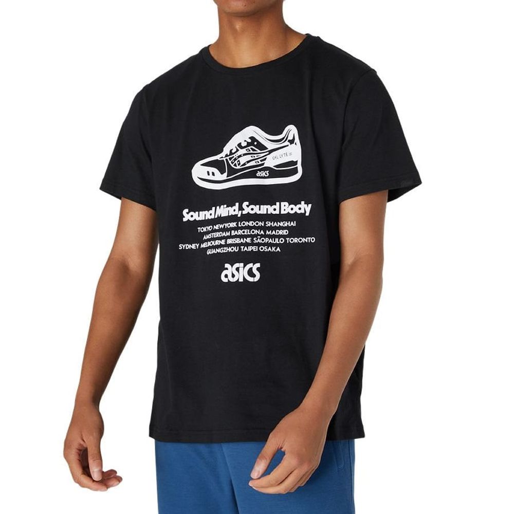 Camiseta ASICS Shoe Graphic - Unissex - Preta