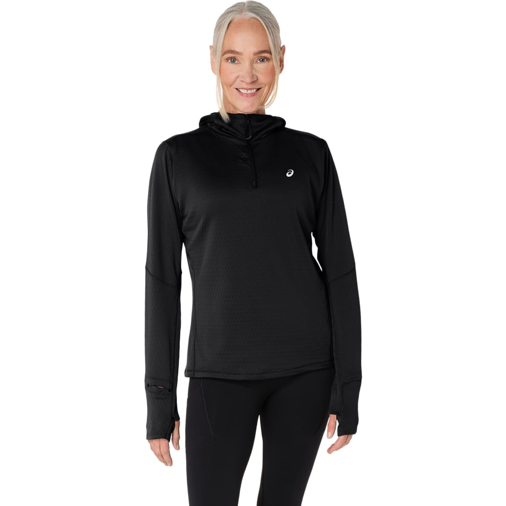 Camiseta ASICS Manga Longa Road Winter - Feminino - Preto - tam: G