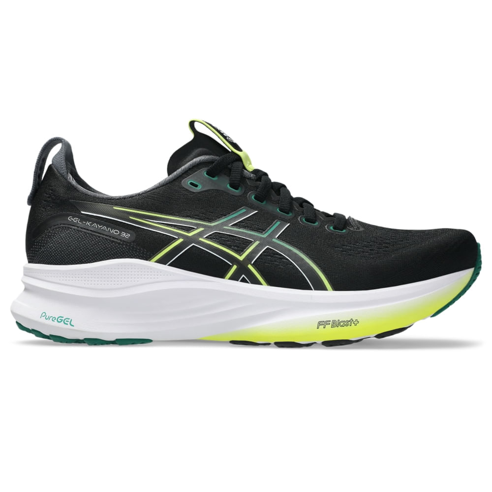 Tênis ASICS GEL-Kayano 32 - Masculino - Preto/Verde