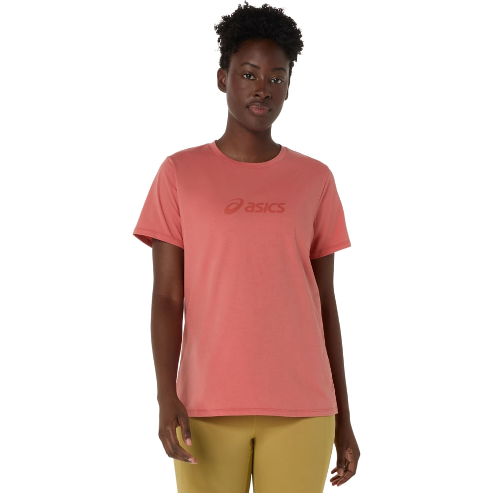 Camiseta ASICS Training Core Logo - Feminino - Rosa
