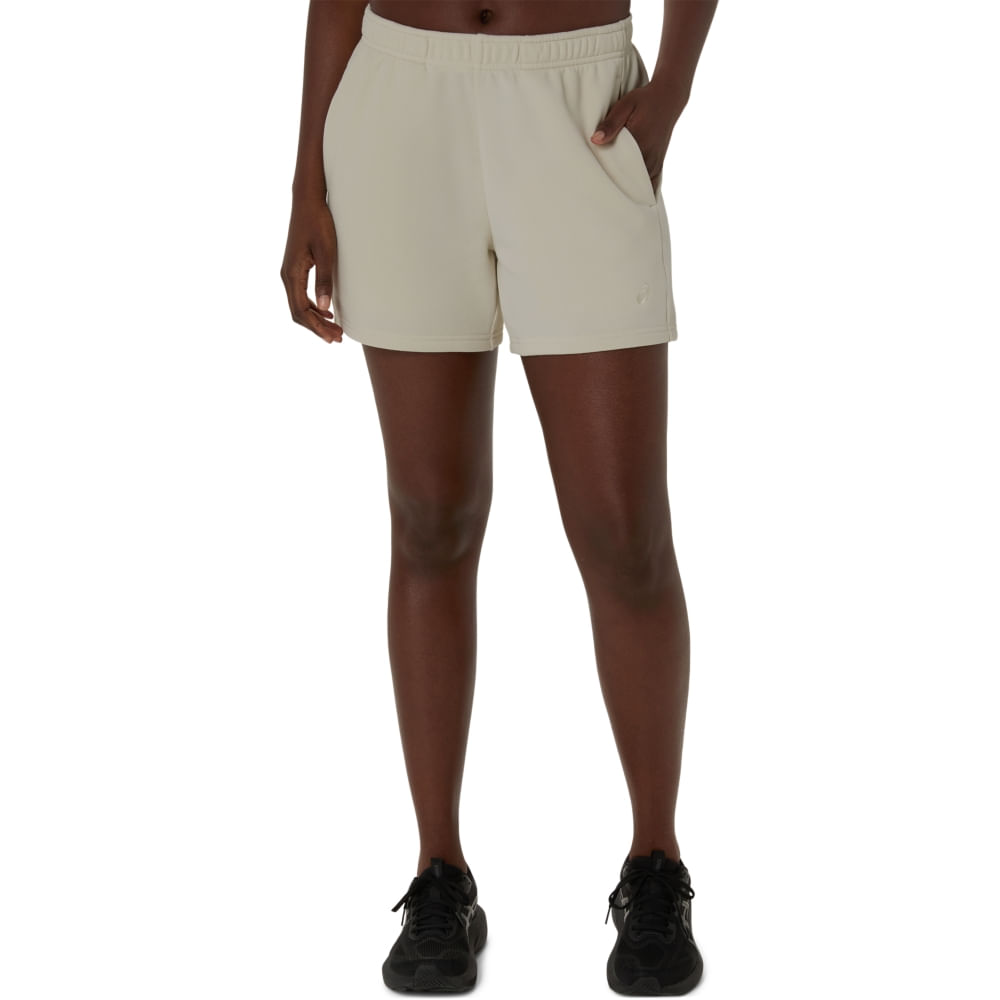 Shorts ASICS French Terry 5In - Feminino - Bege - tam: M