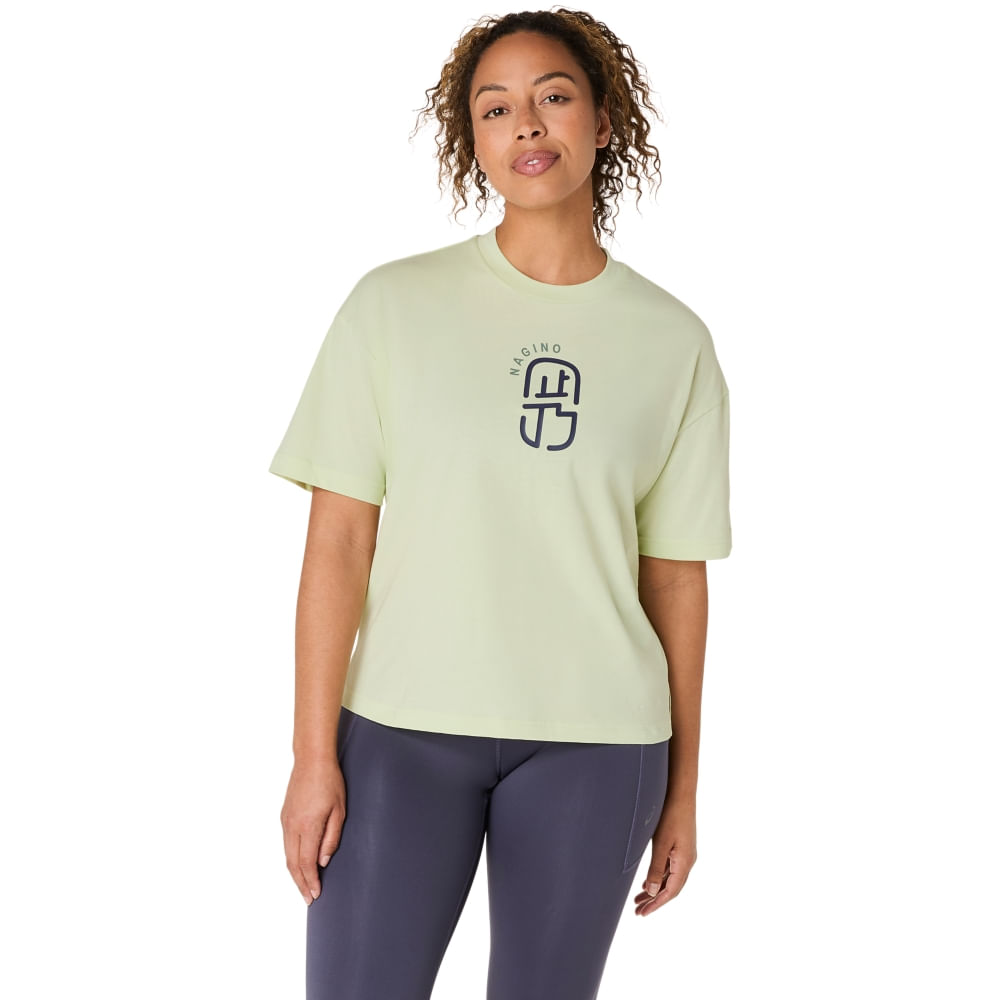 Camiseta ASICS Nagino Relaxed Graphic - Feminino - Verde