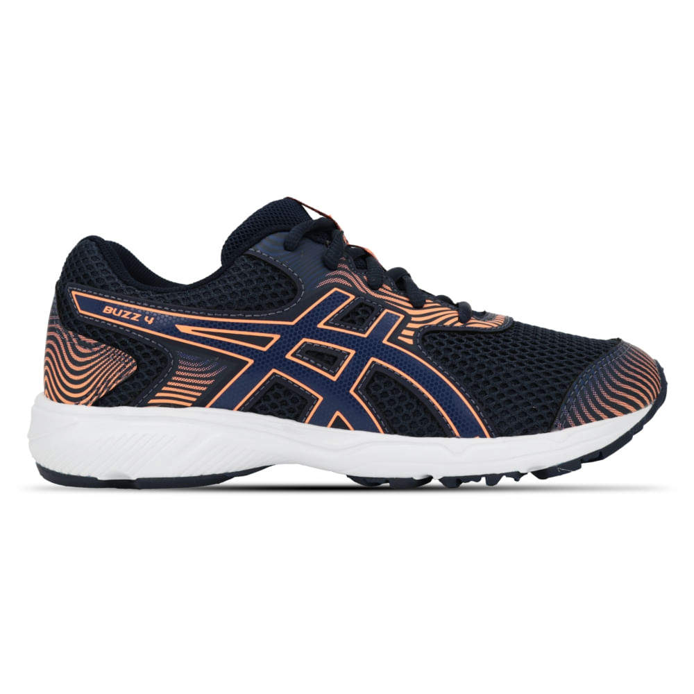 Tênis ASICS Buzz 4 – Infantil – Azul/Laranja