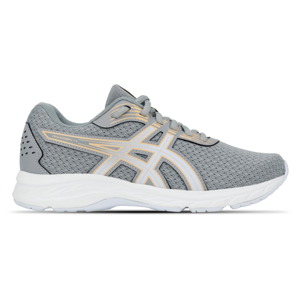 Tênis ASICS Raiden 4 - Feminino - Cinza/Dourado
