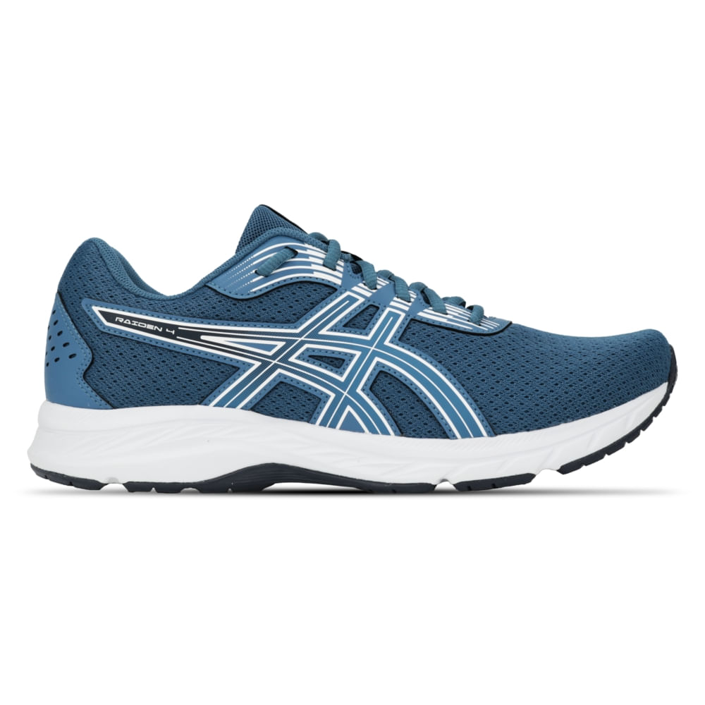 Tênis ASICS Raiden 4 - Masculino - Azul/Branco