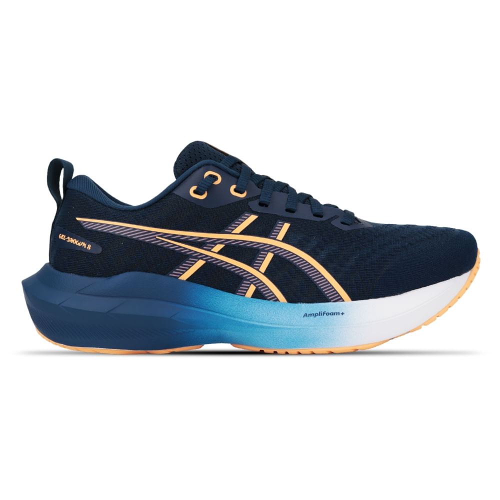 Tênis ASICS GEL-Shogun 8 - Feminino - Azul/Laranja - ASICS Brasil