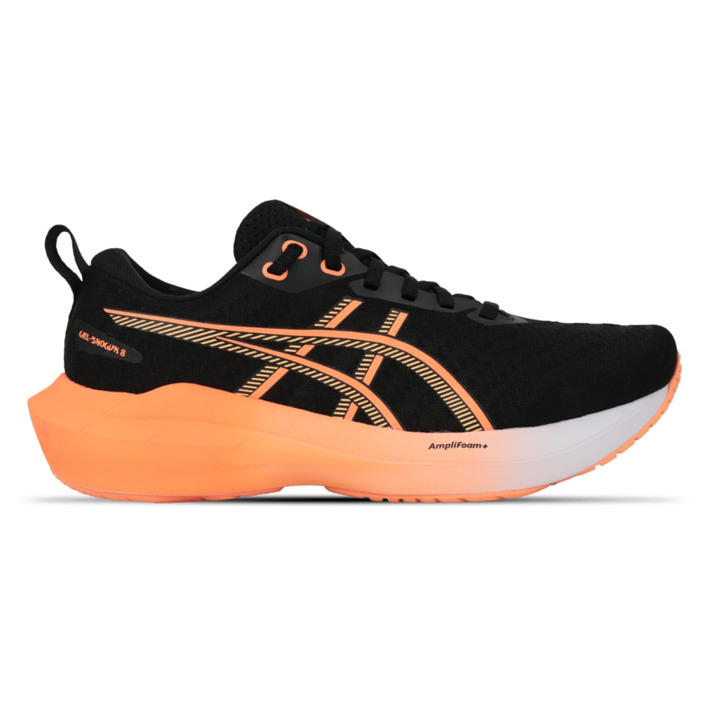 Tênis ASICS GEL-Shogun 8 - Feminino - Preto/Laranja