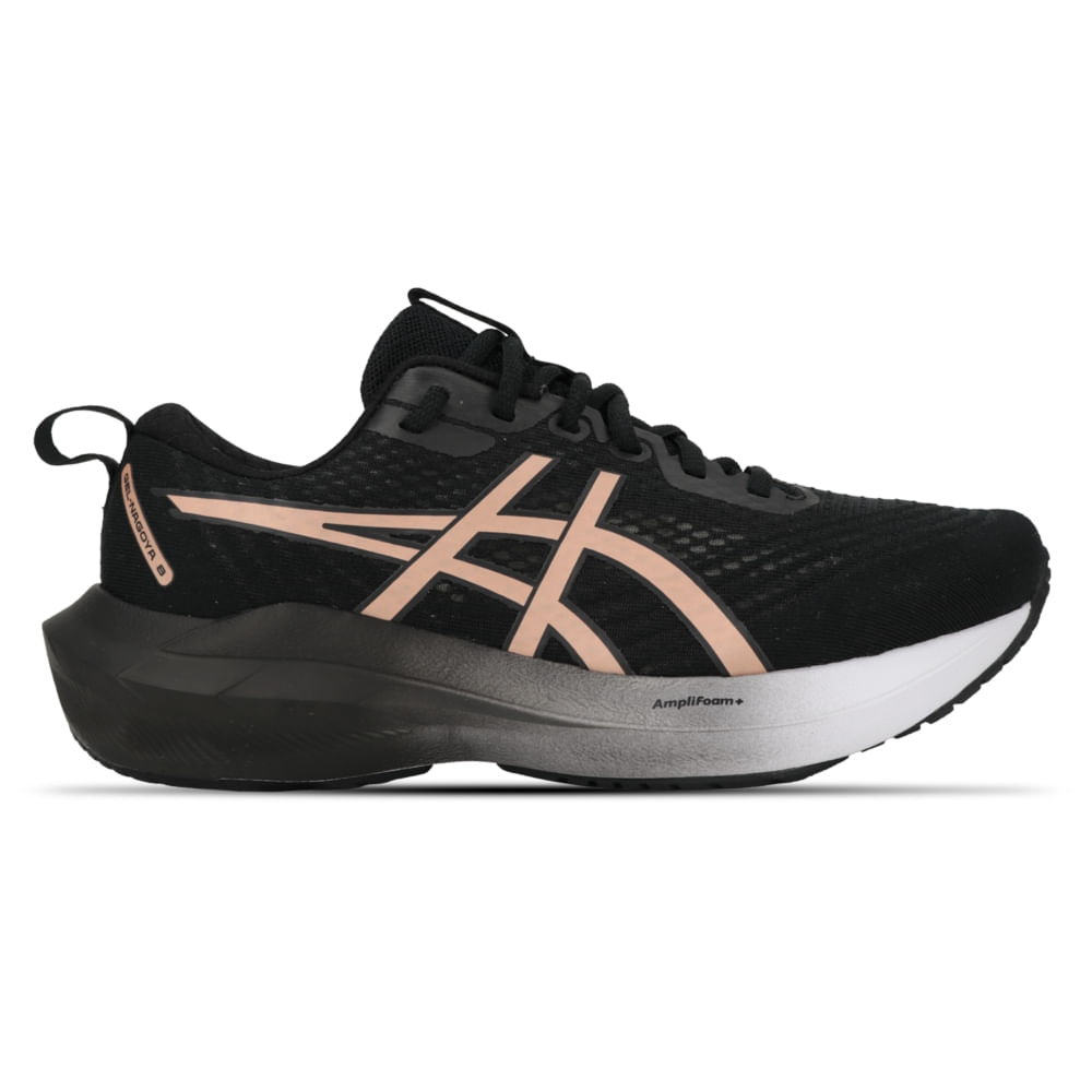 Tênis ASICS GEL-Nagoya 8 - Feminino - Preto/Rosa
