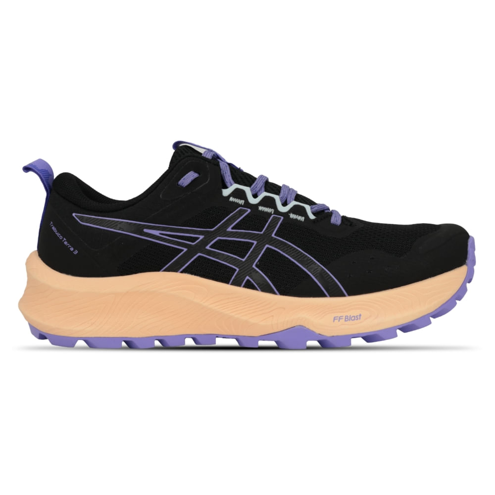 Tênis ASICS Trabuco Terra 3 - Feminino - Preto/Roxo