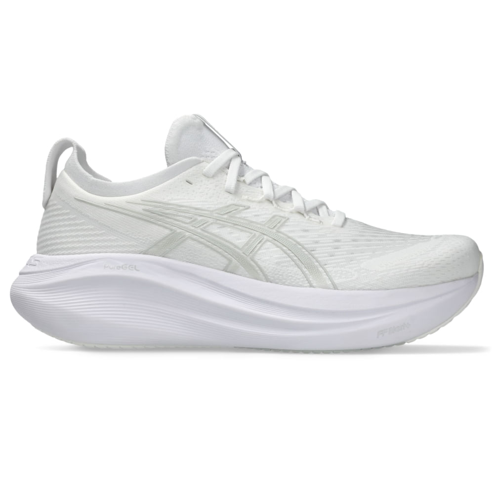 Tênis ASICS GEL-Nimbus 27 – Masculino – Branco/Cinza