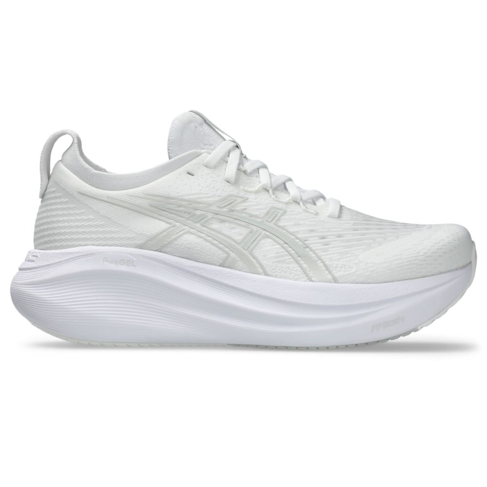 Tênis ASICS GEL-Nimbus 27 - Feminino - Branco/Cinza - tam: 40 Menor preço em Tênis ASICS GEL-Nimbus 27 - Feminino - Branco/Cinza - tam: 40