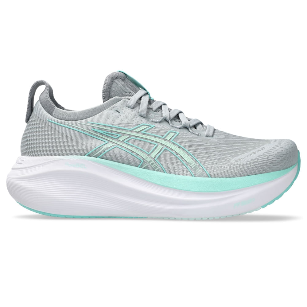 Tênis ASICS GEL-Nimbus 27 – Feminino – Cinza/Azul