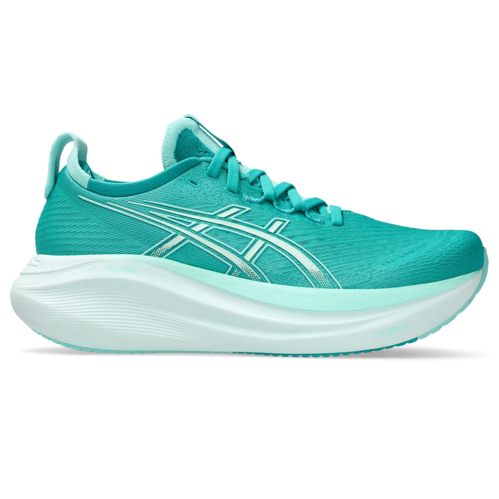Tênis ASICS GEL-Nimbus 27 – Feminino – Verde/Azul