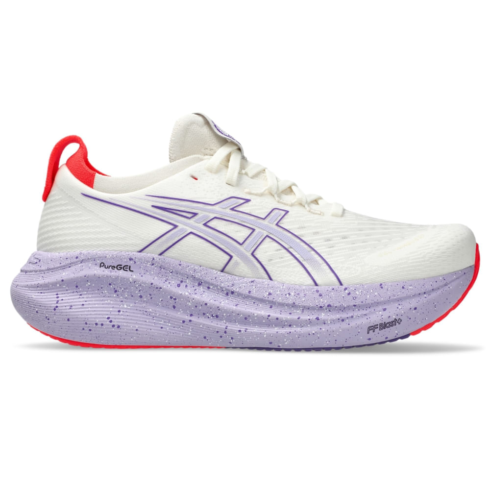 Tênis ASICS GEL-Nimbus 27 Tokyo - Feminino - Bege/Roxo - ASICS Brasil