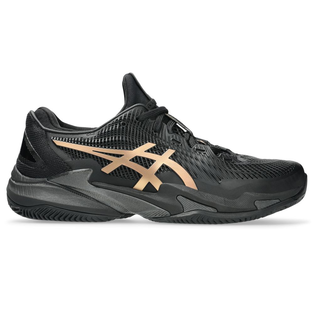 Tênis ASICS Court Ff 3 Novak Saibro Night Energy - Masculino - Preto/Dourado