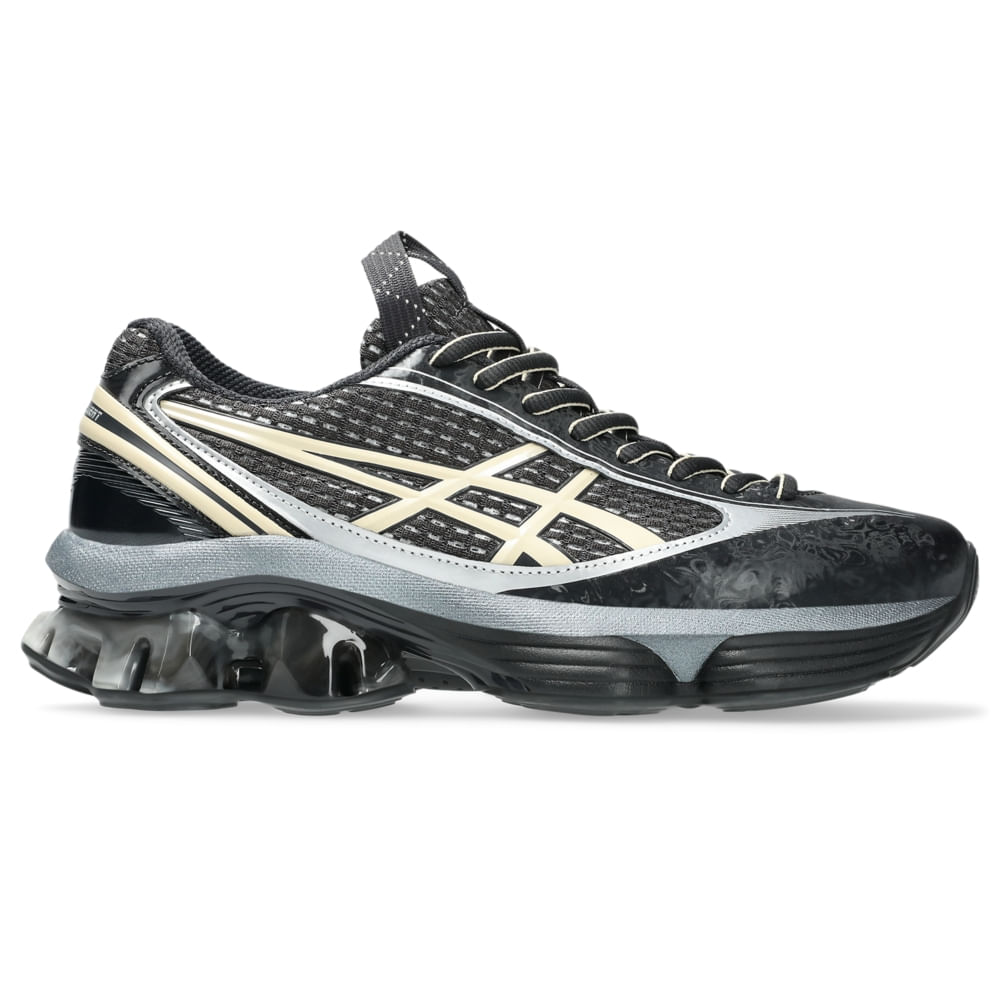【ASICS】 US6-S GEL-KINETIC FLUENT Tênis ASICS Us6-S GEL-Kinetic Fluent - Unissex - Preto/Bege