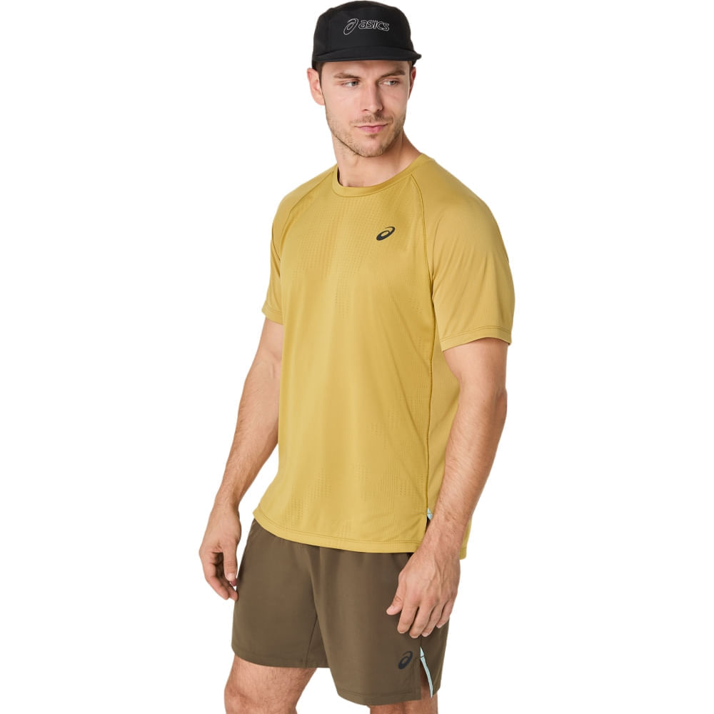 Camiseta ASICS Actibreeze Jacquard - Masculino - Amarelo - tam: GG