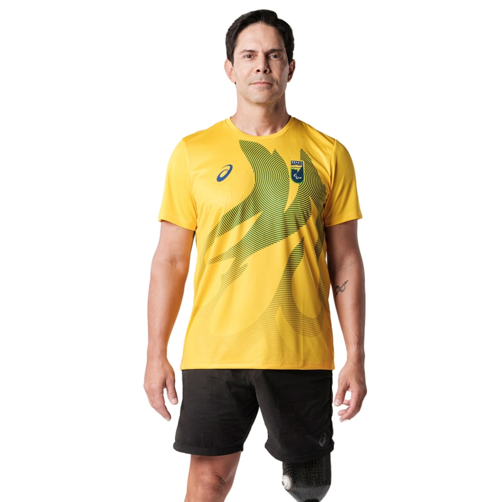 Camiseta ASICS CPB - Masculino - Amarelo - tam: 4G