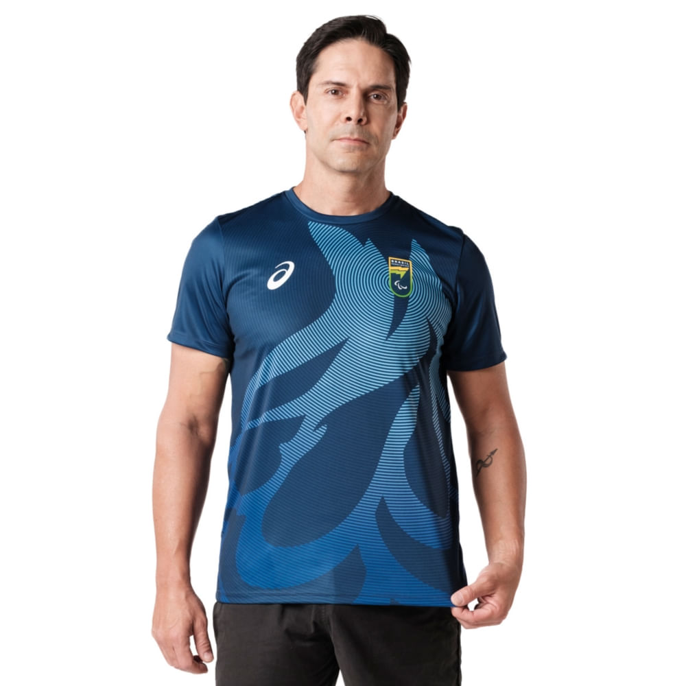 Camiseta ASICS CPB - Masculino - Azul - tam: 5G