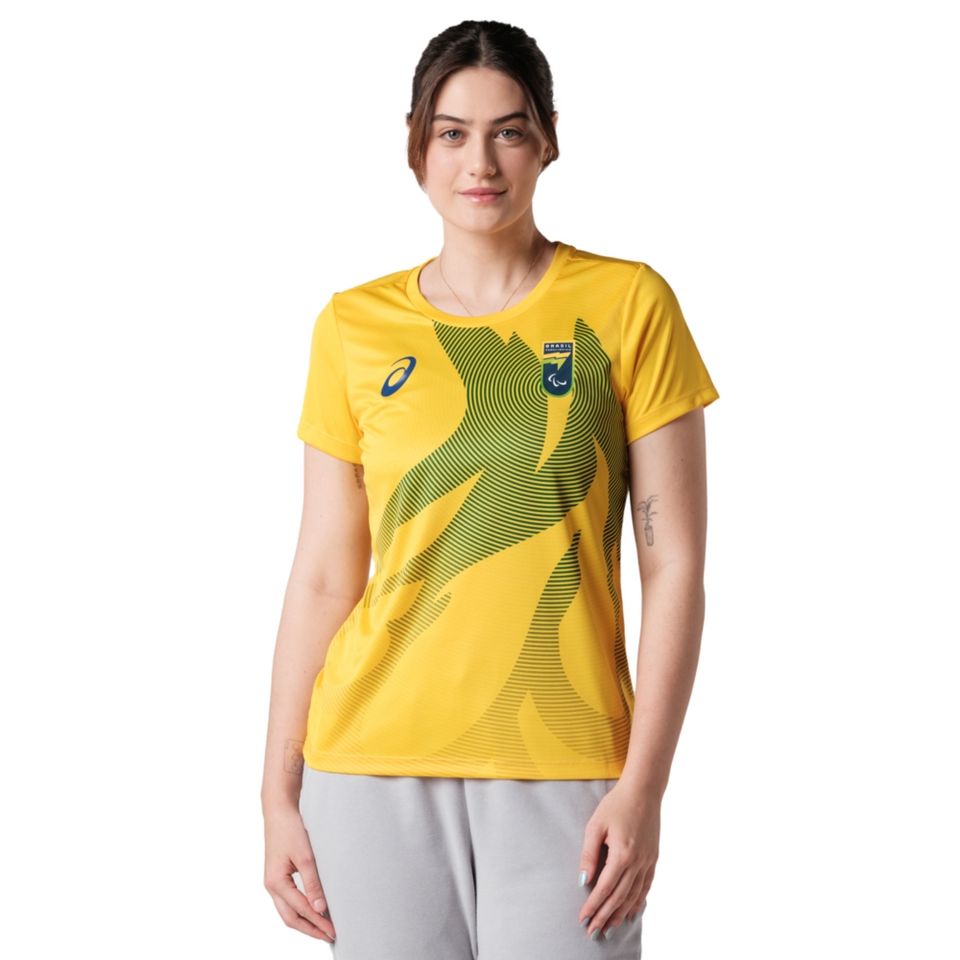 Camiseta Asics Cpb Oficial - Feminino - Amarelo