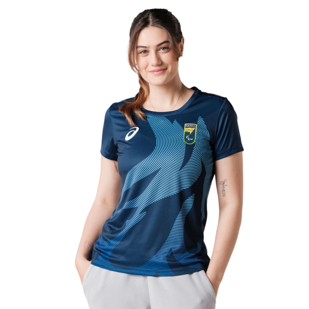 Camiseta ASICS CPB - Feminino - Azul - tam: M