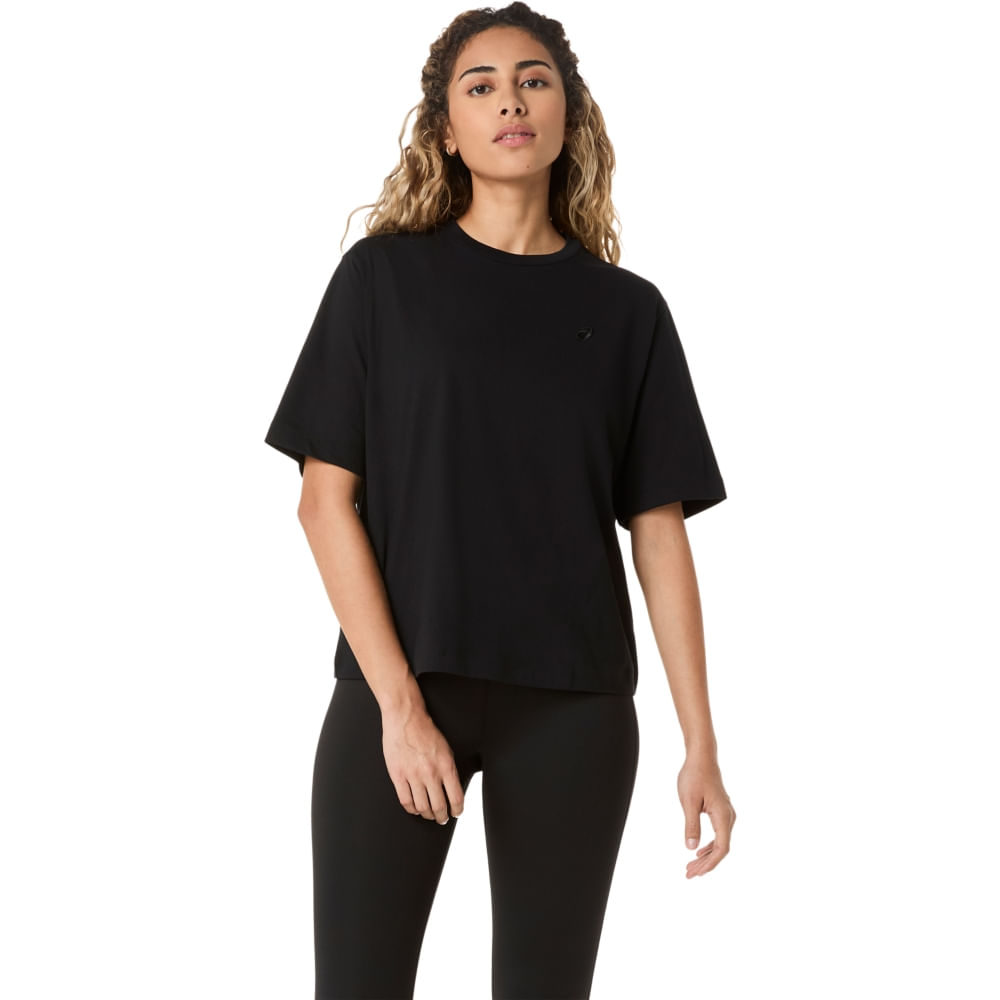 Camiseta Relaxed Logo Asics Bordado - Preto - tam: G
