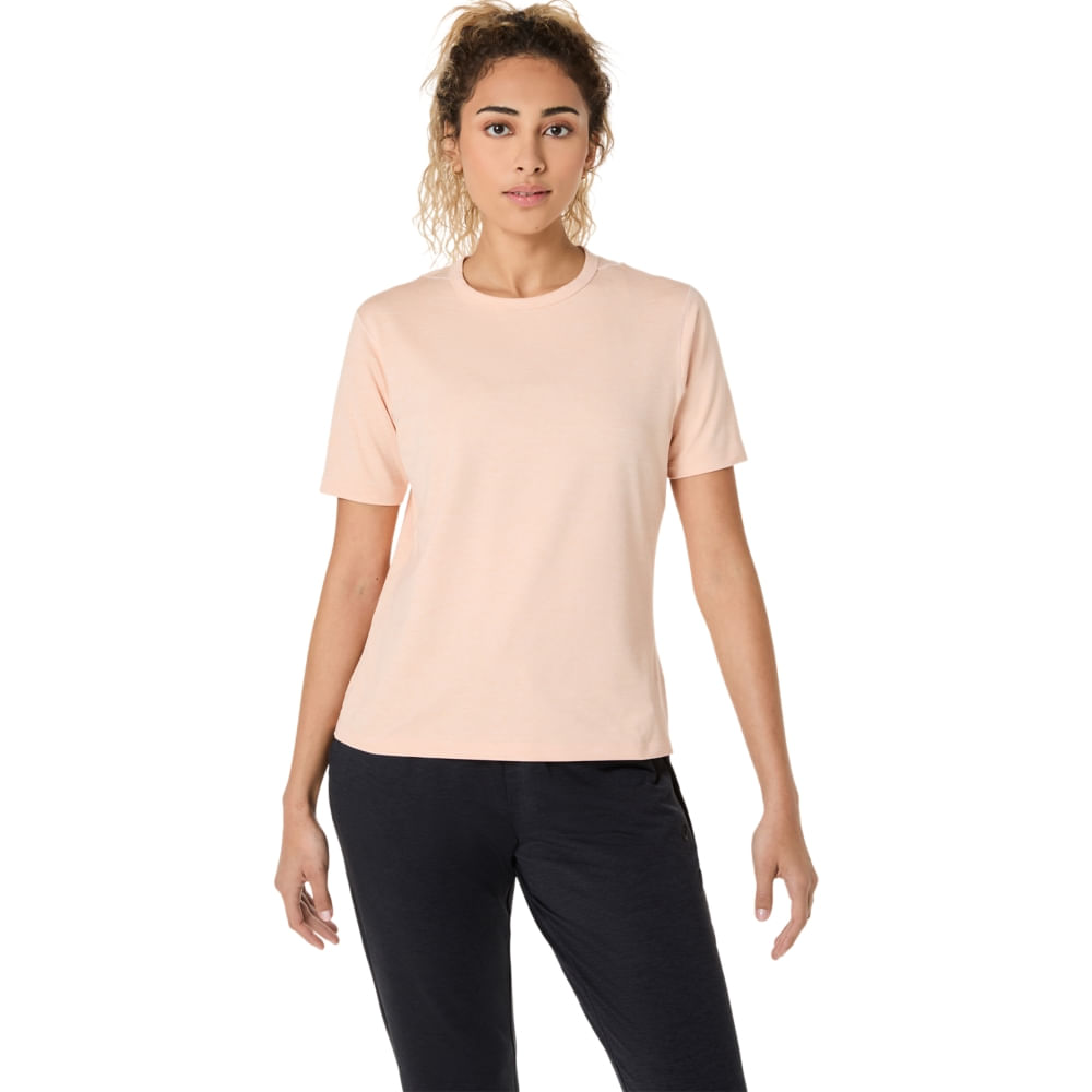 REFINED TEXTURE SHORT SLEEVE TOP - Rosa