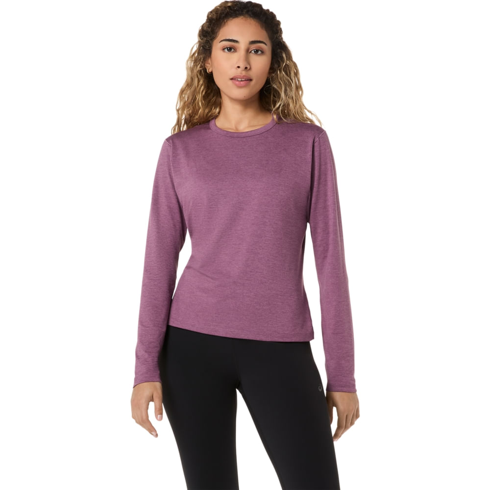 Blusa Refined Texture Manga Longa - Roxo