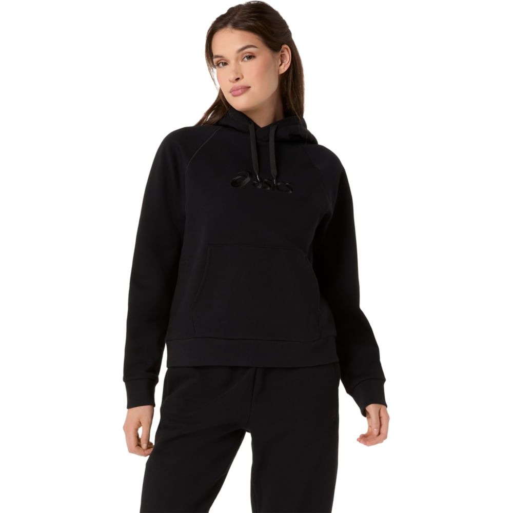 Blusa Moletom Logo Fleece Pullover - Preto - tam: M