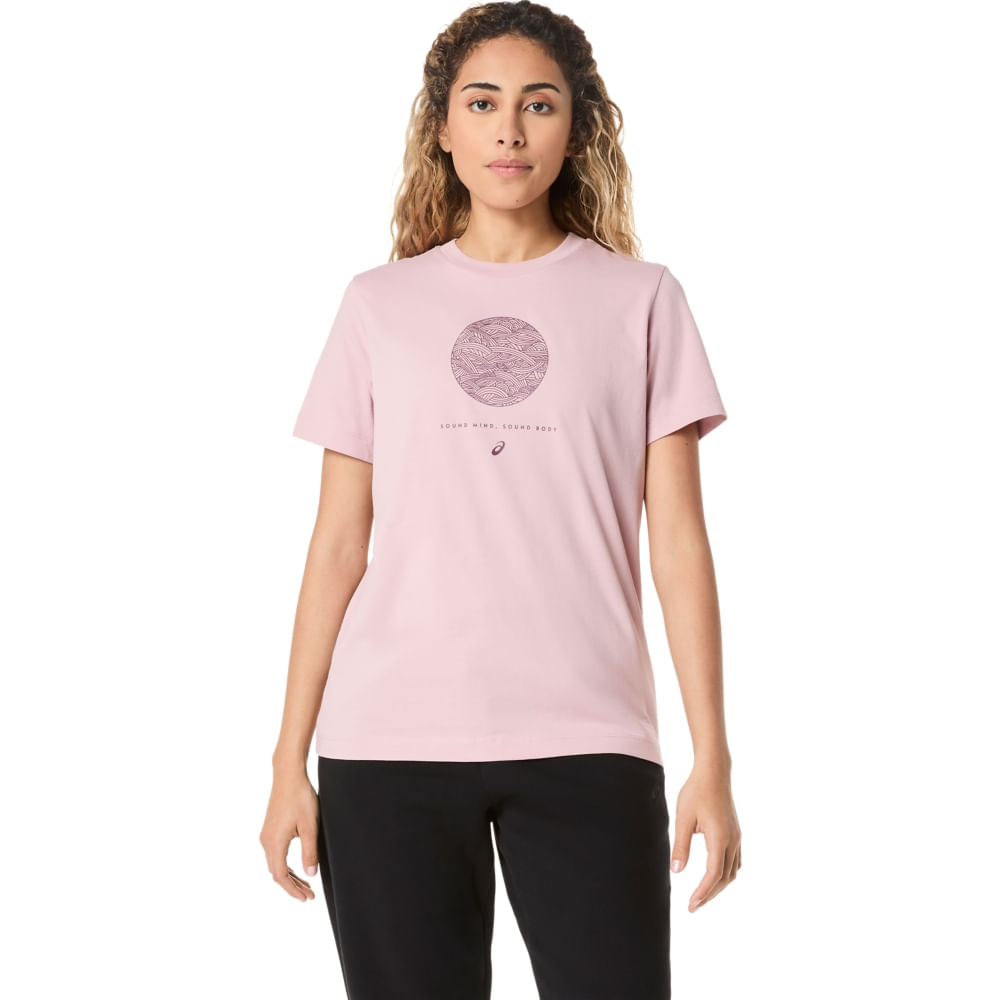 Camiseta Asics Seasonal Graphic - Rosa - tam: M