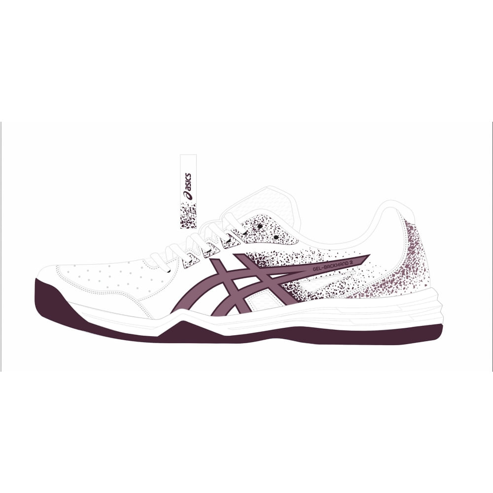 Tênis ASICS Gel-Backhand 2 - Feminino - Branco/Roxo